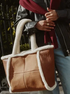 Lichtbruin - PU Borg Tote Bag