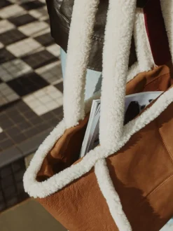 Lichtbruin - PU Borg Tote Bag