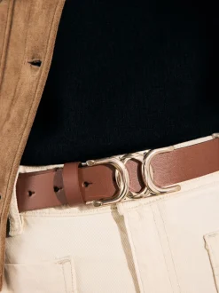 Lichtbruin - Reguliere leren riem met opvallende gesp