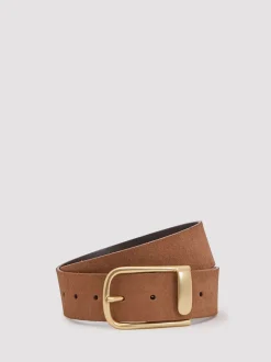 Lichtbruin - Reiss Iyla leren riem met halve gesp