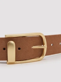 Lichtbruin - Reiss Iyla leren riem met halve gesp