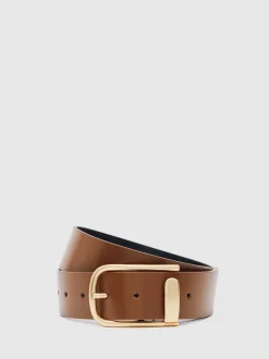 Lichtbruin - Reiss Iyla leren riem met halve gesp
