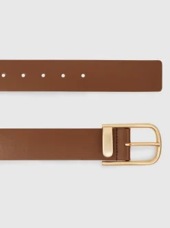 Lichtbruin - Reiss Iyla leren riem met halve gesp