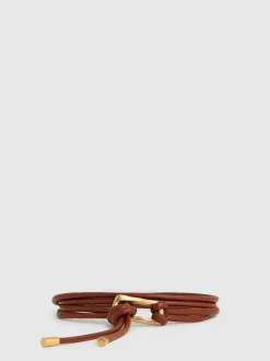 Lichtbruin - Reiss Tara Sculpted Buckle Tubular Tie Belt