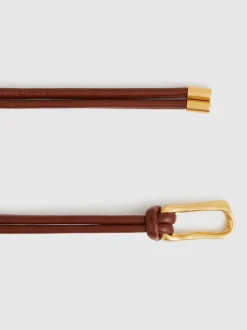 Lichtbruin - Reiss Tara Sculpted Buckle Tubular Tie Belt