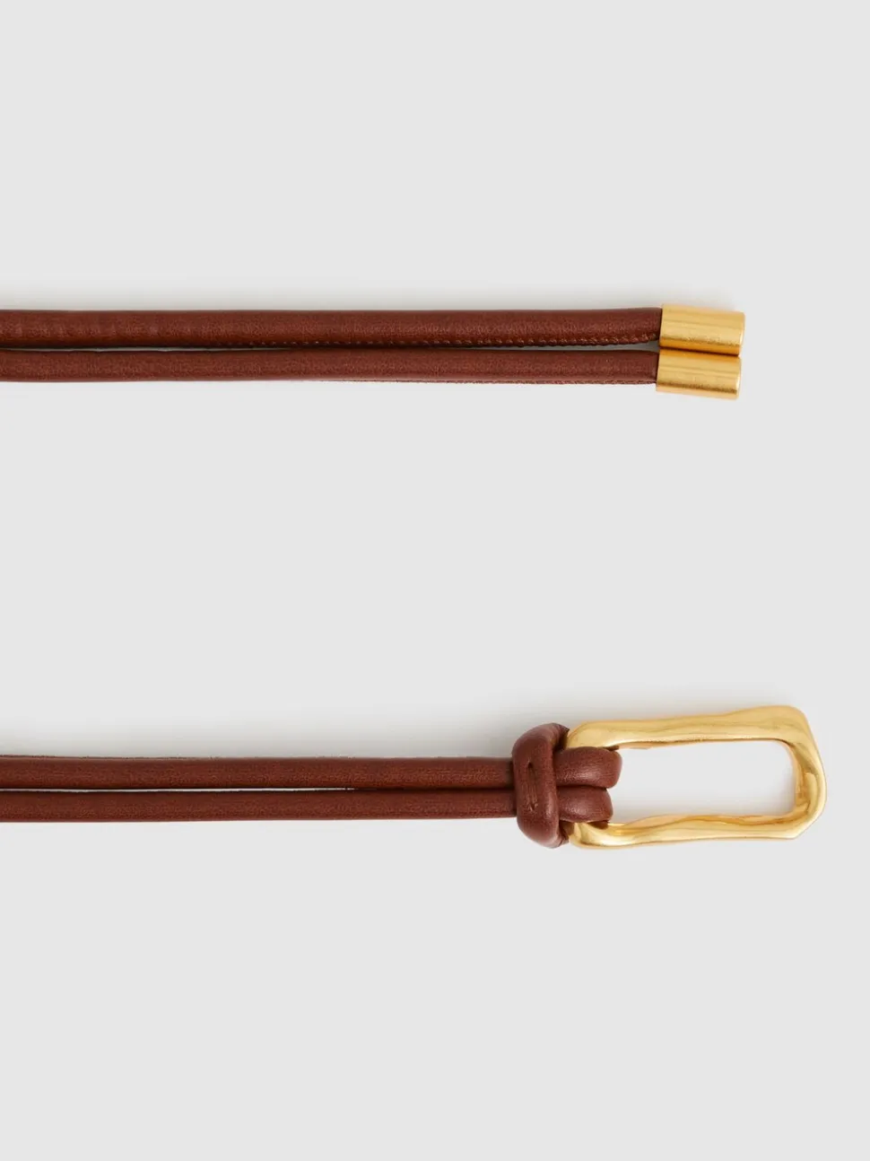 Lichtbruin - Reiss Tara Sculpted Buckle Tubular Tie Belt