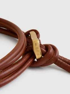 Lichtbruin - Reiss Tara Sculpted Buckle Tubular Tie Belt