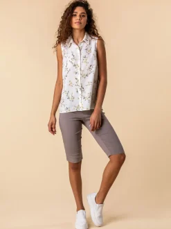 Lichtbruin - Roman - Knielange stretchshort