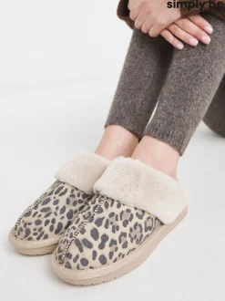 Lichtbruin - Simply Be Faux Fur Lined Suede Mule Slippers