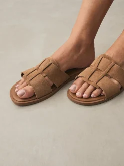 Lichtbruin - Slotted Muilsandalen