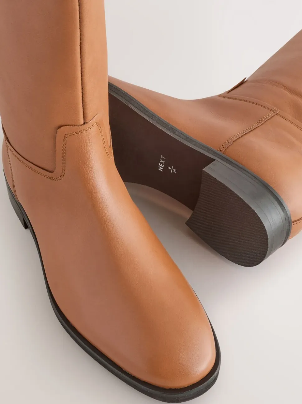 Lichtbruin leer - Forever Comfort® platte rijlaarzen