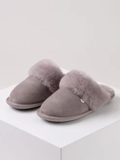 Lichtgrijs - Just Sheepskin Duchess pantoffels van schapenvacht voor dames