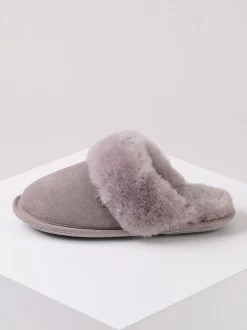 Lichtgrijs - Just Sheepskin Duchess pantoffels van schapenvacht voor dames