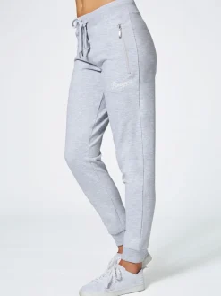 Lichtgrijs - Skinny joggingbroek met ananasprint en rits