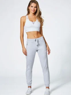 Lichtgrijs - Skinny joggingbroek met ananasprint en rits