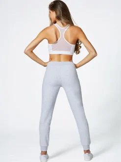 Lichtgrijs - Skinny joggingbroek met ananasprint en rits