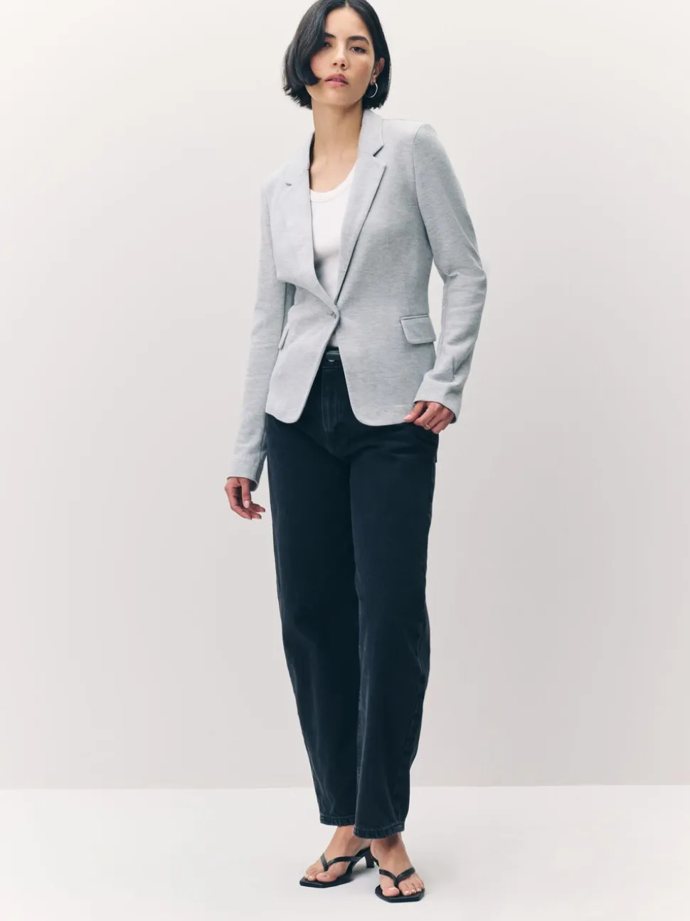 Lichtgrijs - Vero Moda blazer met aansluitende pasvorm