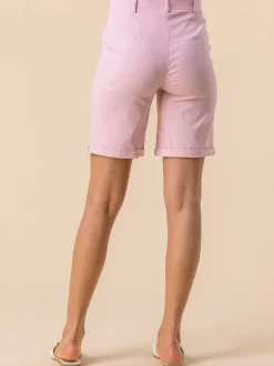 Lichtroze - Roman stretch short met omgeslagen zoom
