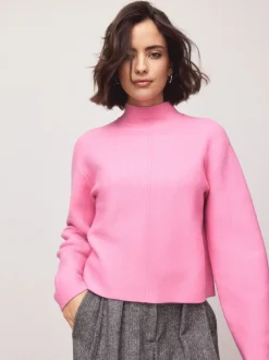 Lichtroze - Supersoft High Neck Seam Detail Jumper