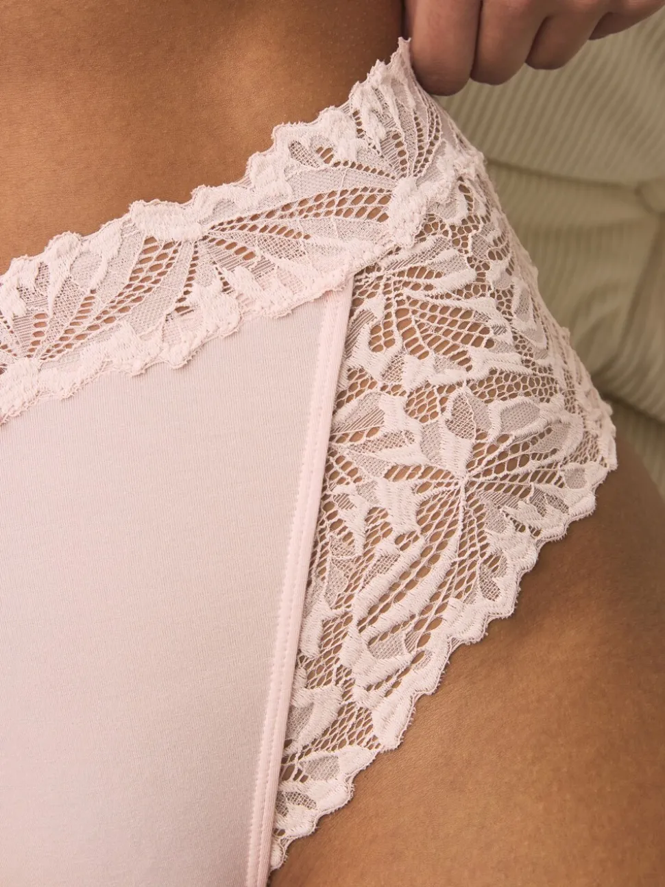 Lichtroze - Ultimate Comfort kanten slip verpakking van 2