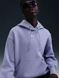 Lila IJs - Nike oversized mini sportkleding Phoenix fleece swoosh pullover met hoodie
