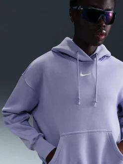Lila IJs - Nike oversized mini sportkleding Phoenix fleece swoosh pullover met hoodie