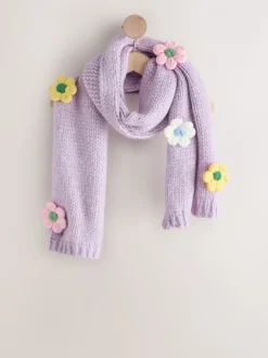 Lilac Flower - Hand Knit Heavyweight Scarf