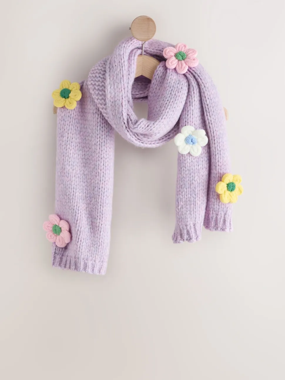 Lilac Flower - Hand Knit Heavyweight Scarf