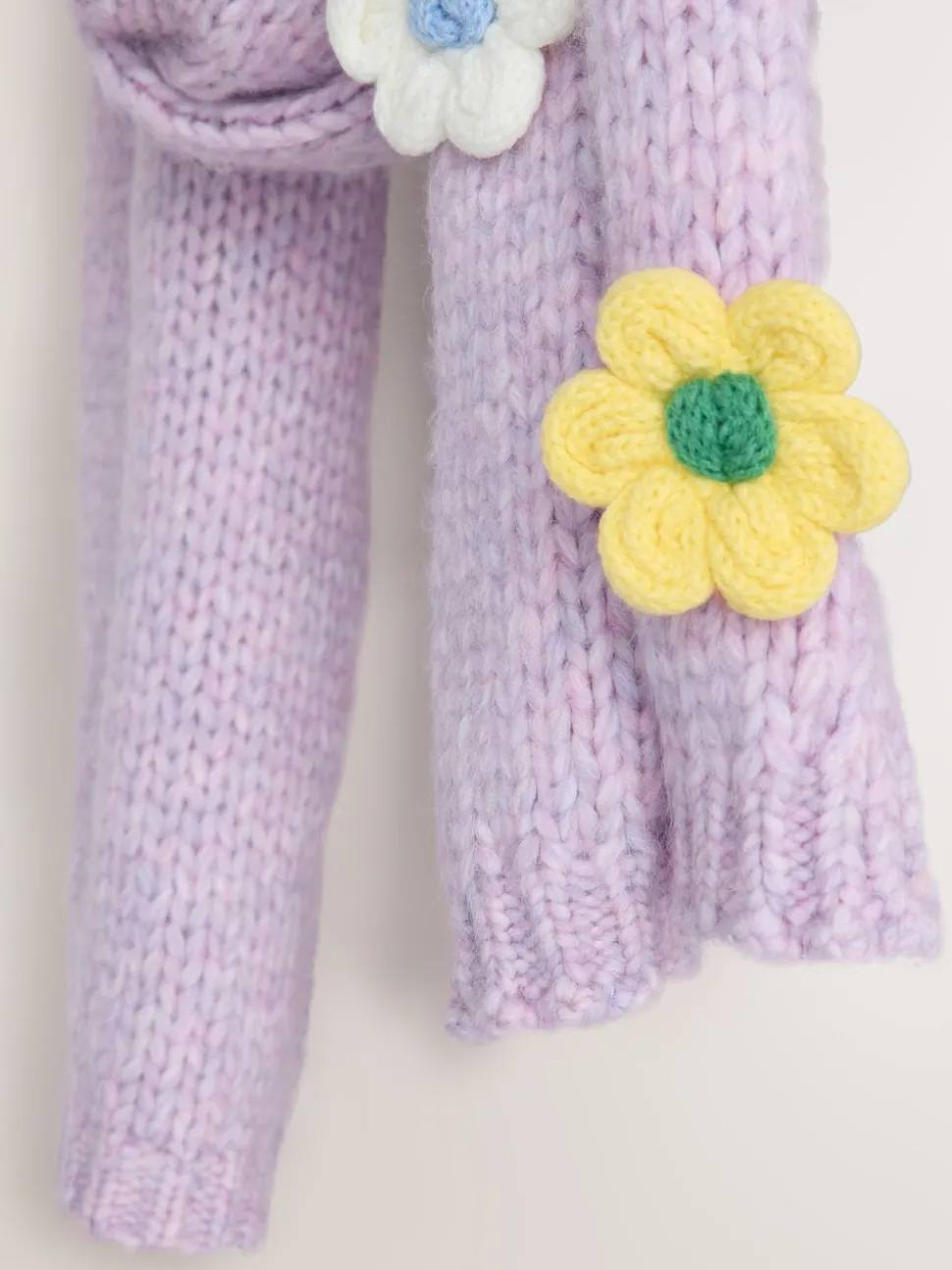 Lilac Flower - Hand Knit Heavyweight Scarf