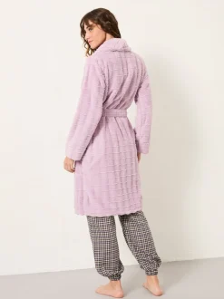Lila-paars - FatFace Cosy Textured Dressing Gown
