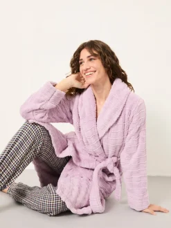 Lila-paars - FatFace Cosy Textured Dressing Gown