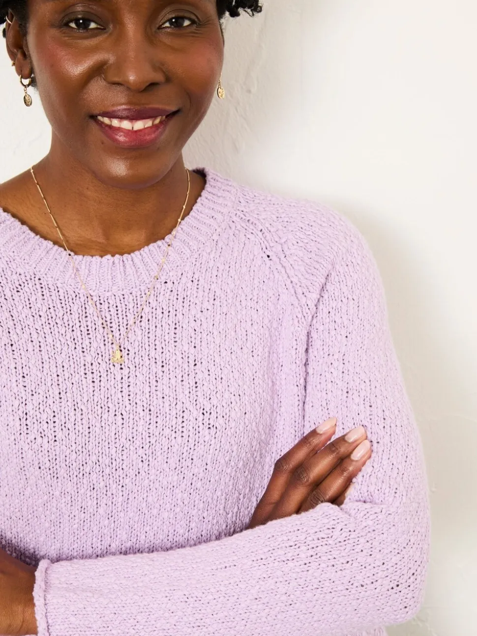 Lila-paars - FatFace Knitted Slub Jumper