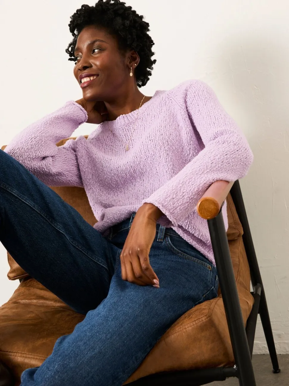 Lila-paars - FatFace Knitted Slub Jumper