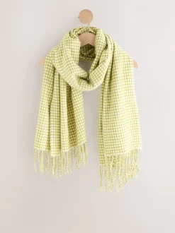 Lime Green Houndstooth - Halfzware sjaal