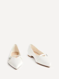 Linzi Bridal Engaged Pointed Toe Ballet Flats With Buckle Detail