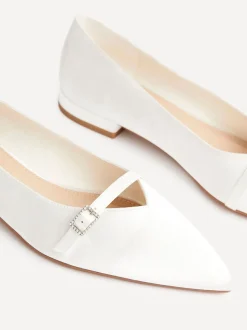 Linzi Bridal Engaged Pointed Toe Ballet Flats With Buckle Detail