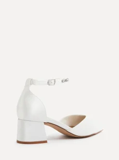 Linzi Bridal Jordanna pumps met lage blokhak en versierd enkelbandje