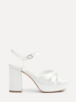 Linzi Bridal Keliah sandalen met plateauzool, gekruiste bandjes en blokhak