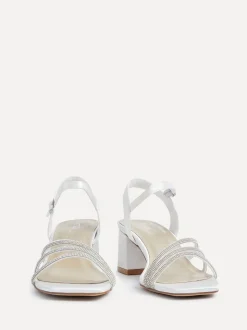 Linzi Bridal Wide Fit Mariah Open Back Heels With Diamante Triple Front
