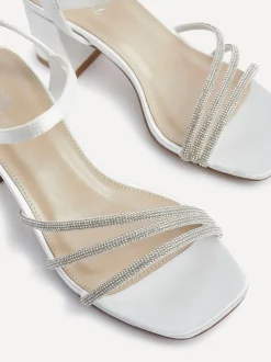 Linzi Bridal Wide Fit Mariah Open Back Heels With Diamante Triple Front