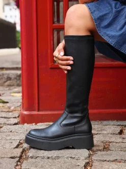 Linzi Bruna Platform High Leg Stretch Boots