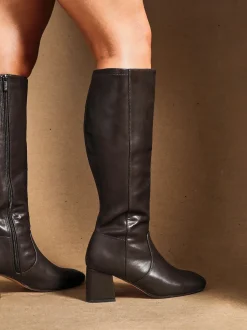 Linzi Fable Wide Fit Block Heeled High Leg Boots