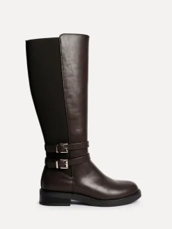 Linzi Fierce High Leg Boots With Double Buckle Detail