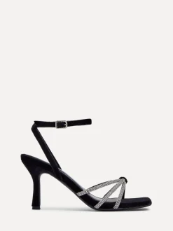 Linzi Polly stilettohak sandalen met diamanté knoopdetail