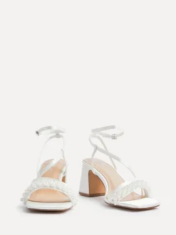 Linzi Promise Wide Fit Strappy Heeled Sandals With Pearl Detailing