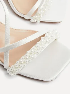 Linzi Promise Wide Fit Strappy Heeled Sandals With Pearl Detailing