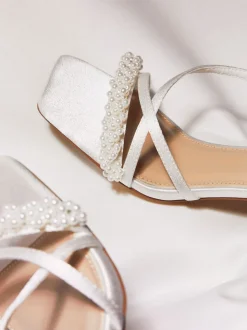 Linzi Promise Wide Fit Strappy Heeled Sandals With Pearl Detailing