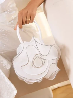 Lipsy Bridal Embellished Rose Top Handle Bag