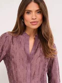 Lipsy Button Down Burnout Detail Shirt