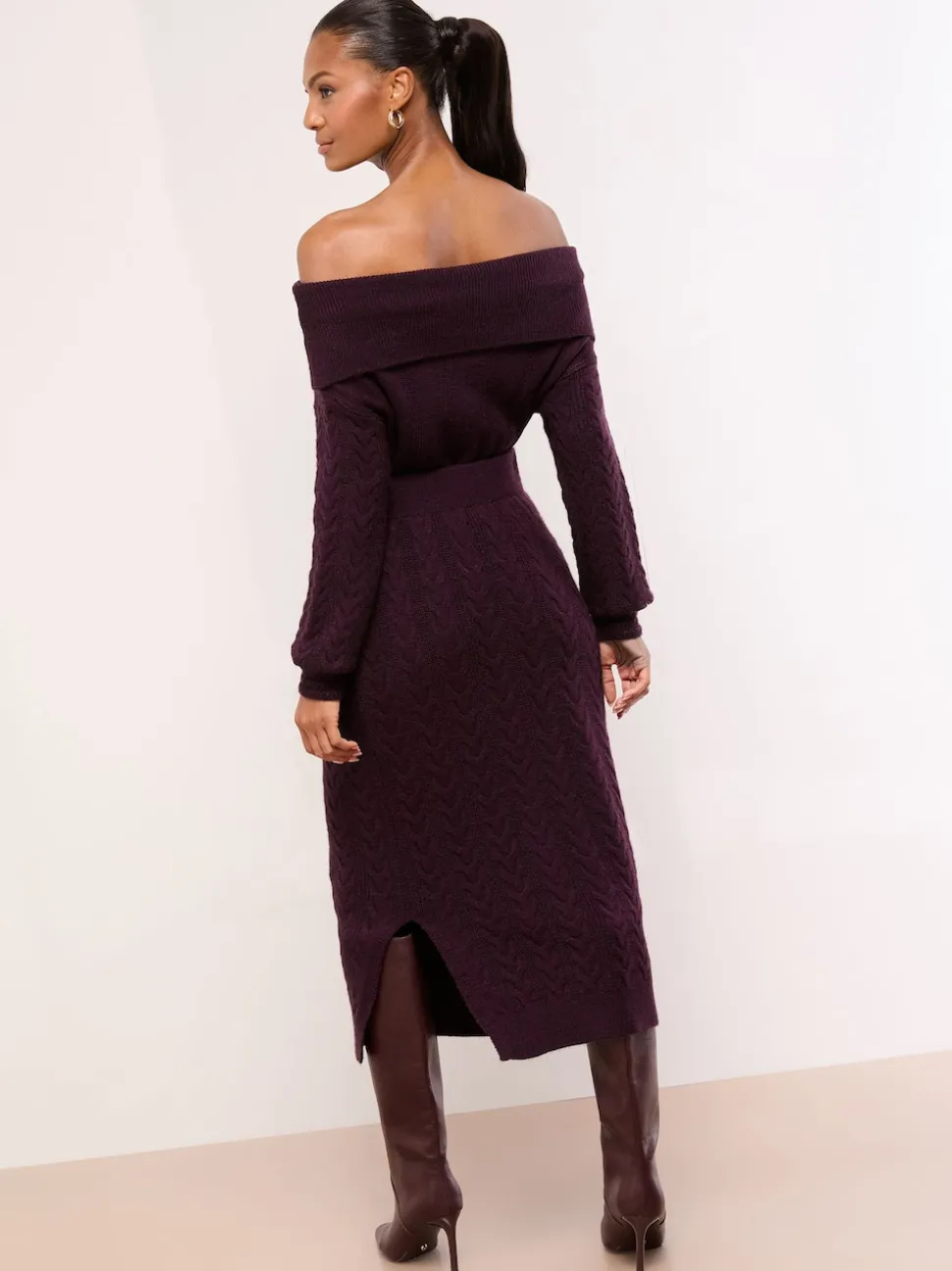 Lipsy Cable Knit Co Ord Midi Skirt